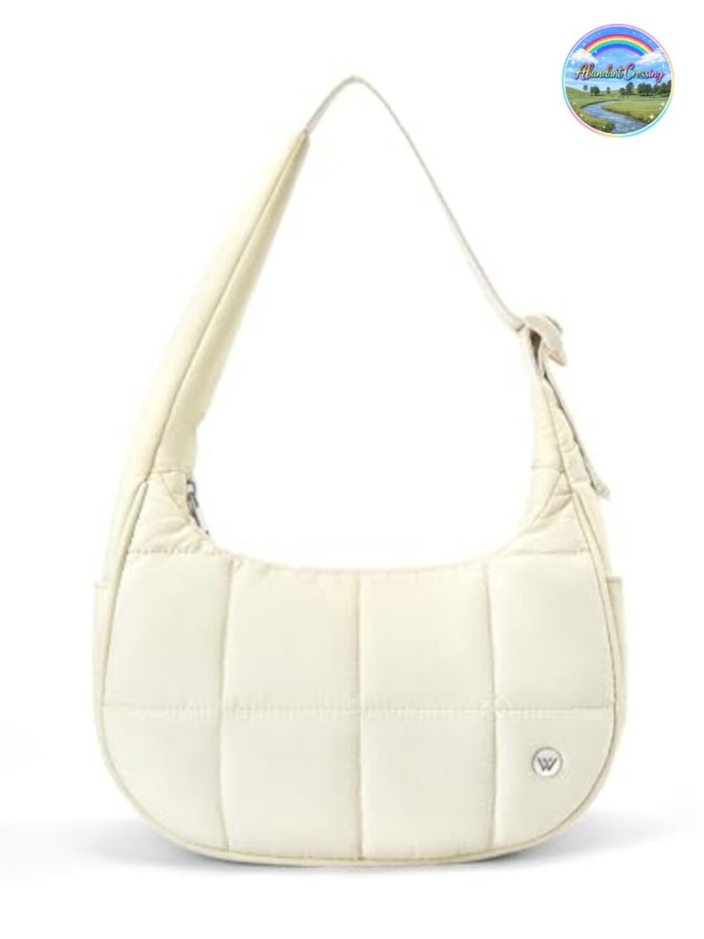 Puffer Crescent Shoulder Bag Waterproof Nylon Hobo